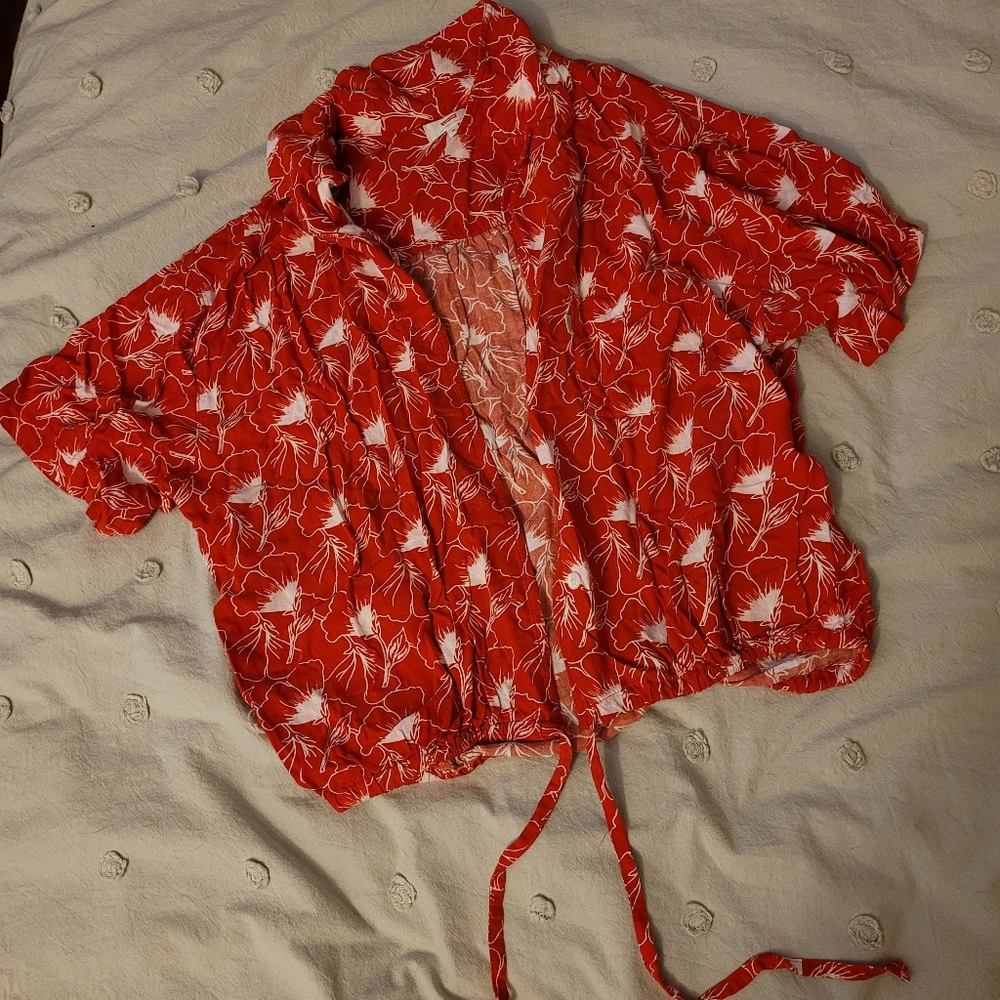 Red printed top